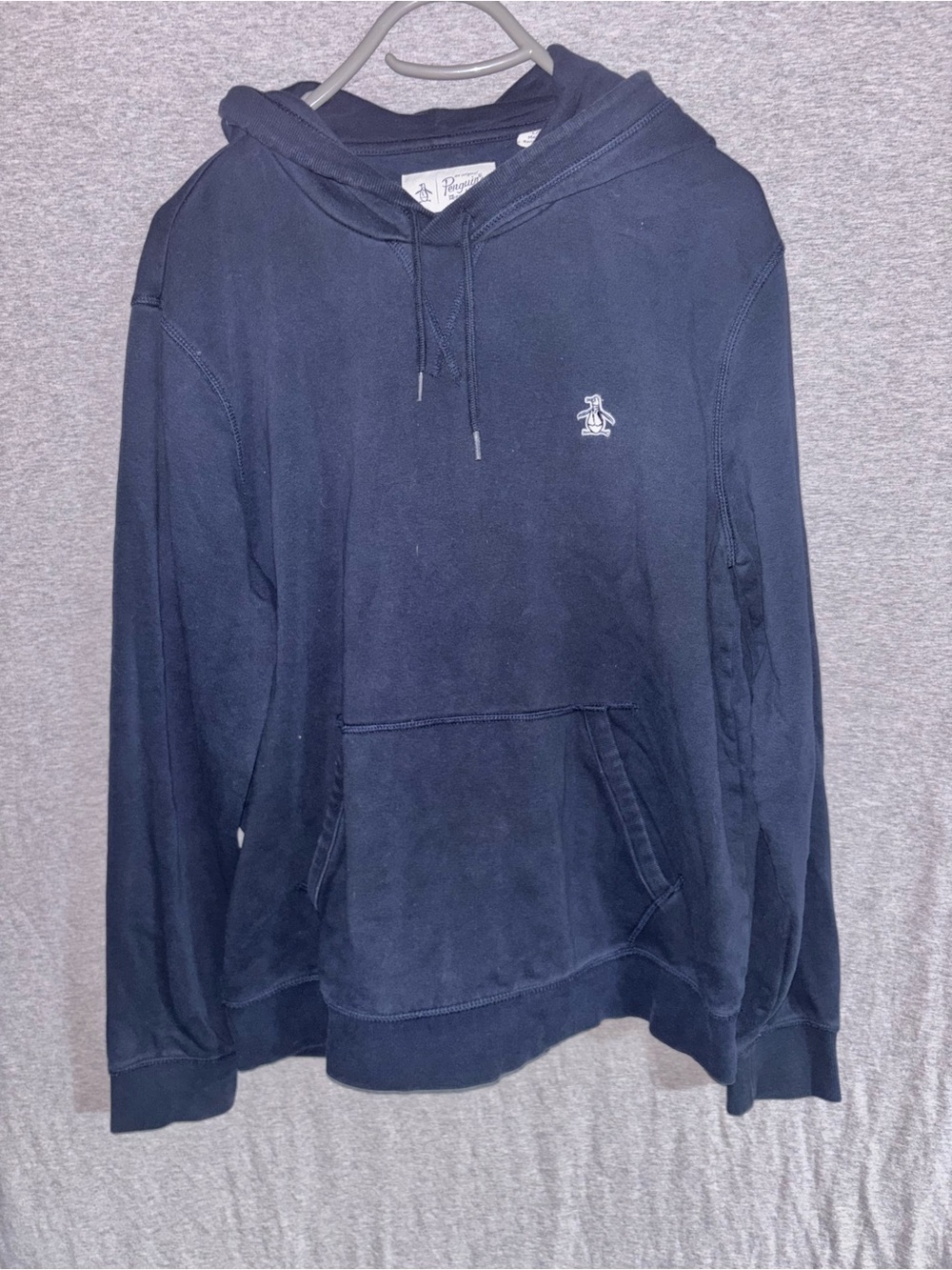 Original Penguin Navy Blue Pullover Hoodie with Penguin Logo